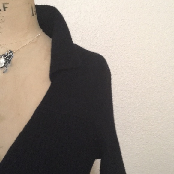 Anthro Sleeping on Snow Unique Black Cardigan Cape - Picture 3 of 8